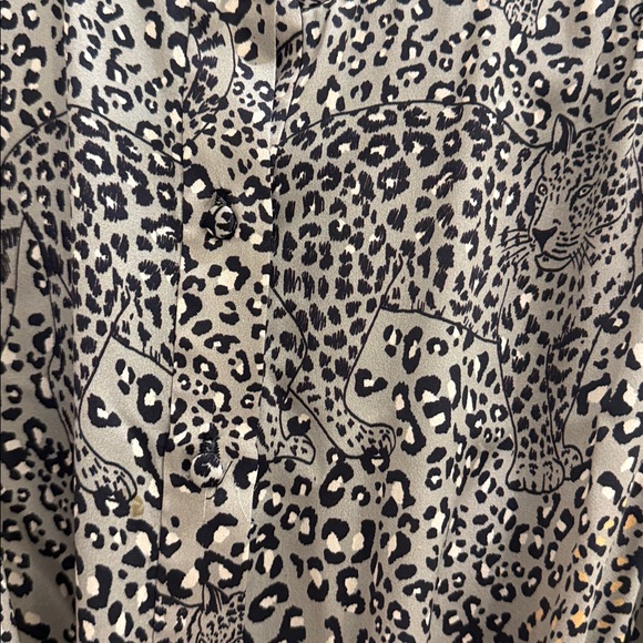 Christy Lynn Leopard Black Print Long Sleeve Short Wrap Dress w/ Waste Tie - Picture 4 of 8